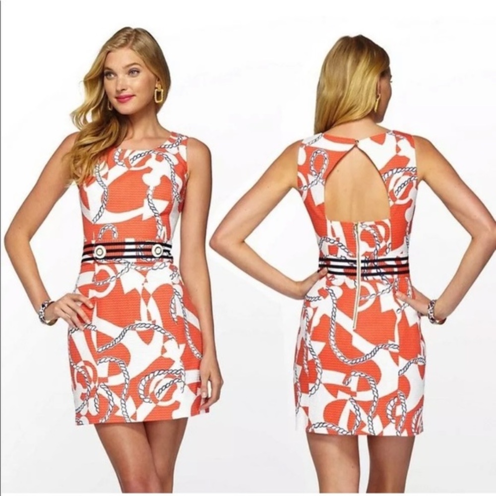 EUC Lilly Putlizer Kirkland Dress in Tango Orange Booze Cruise!!
